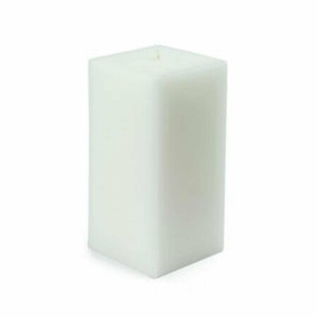 ZEST CANDLE CPZ-138-12 3 x 6 in. White Square Pillar Candle, 12PK CPZ-138_12